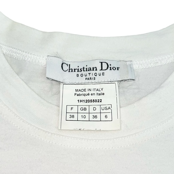 AUTH VTG Christian Dior Neon Orange Smiley Face CD Logo Graphic Tee Shirt Top - Picture 12 of 15